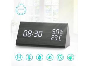 Digital Alarm Clock LED Wooden Alarm Clock, 3 Levels Adjustable Brightness Dimmer and Triple Alarms, Big Digit Display Date, Temperature and Humidity for Home Bedrooms Digital Alarm Clock LED Wooden Alarm Clock, 3 Levels Adjustable Brightness Dimmer and Triple Alarms, Big Digit Display Date, Temperature and Humidity for Home Bedrooms