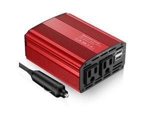 300W Car Power Inverter DC 12V to AC 110V Converter with 4.2A Dual USB Ports Car Adapter  and 2 AC Outlets for Smartphones Tablet Laptop Breast pump Nebulizer and More