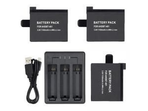 Gopro Hero 4 Battery Replacement Battery 3 Pack and Rapid 3Channel Charger for Gopro Hero 4  NOT for Hero 5