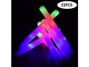 22pcs LED Glow Stick Multi Color Changing 3 Modes Flashing Foam Sticks LED Party Supplies Light Baton Wands for Party Festivals Raves Birthday Children Toy