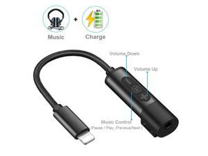 Lightning to 35 mm Headphone Jack Adapter iPhone 7 Lightning Audio and Charger Splitter with Charge and Music Aux Headphone Adapter for Apple iPhone 7 7 plus iPhone 8 8 plus iPhone X XS XS MAX XR
