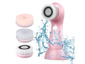 Facial Cleanser Brush 3 in 1 Electric Rotating Facial Cleansing Brush USB Rechargeable Sonic Face Cleaners Scrubber SPA Skin Care Tool Beauty Instrument