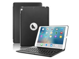 New iPad Pro 10.5 Keyboard Case Protective Ultra Slim Hard Shell Folio Stand Smart Cover with 7 Colors Backlit Wireless Bluetooth Keyboard for Apple iPad Pro 10.5 inch 2017 A1701 A1709 Tablet