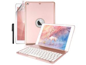 New iPad 9.7 Keyboard Case Protective Folio Utra Slim Hard Shell Smart Cover with 7 Colors Backlit Bluetooth Keyboard for Apple iPad 9.7 2017 2018 iPad 6th Generation iPad 5th Generation iPad Air