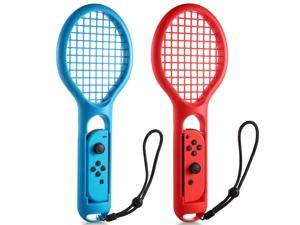 Tennis Racket for Nintendo Switch Werleo Twin Pack Tennis Racket for NSwitch JoyCon Controllers for Mario Tennis Aces Game Blue  Red