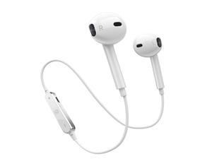 Werleo Bluetooth Headphones With Mic Earphones Sport Earbuds Car Headset compatible with iPhone X 8 7 Plus 6s 6 Samsung S9 S8 S7 Running Earbuds Waterproof Earphones Noise Cancelling Headphones White