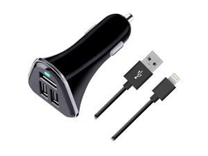 USB Car Charger Werleo 3 Port USB Car Adapter With 5V, 5.2A 30W And Lightning to USB sync Cable for IPhone X 8 8 Plus 7 7 Plus 6 6S Plus 5 5S 5C IPad IPod Samsung USB Car Charger Werleo 3 Port USB Car Adapter With 5V, 5.2A 30W And Lightning to USB sync Cable for IPhone X 8 8 Plus 7 7 Plus 6 6S Plus 5 5S 5C IPad IPod Samsung