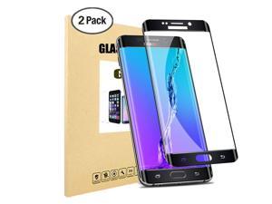Tempered Glass Screen Protector for Samsung Galaxy S6 Edge 3D Curved Ultra HD AntiBubble Film Full Screen Coverage 2Pack