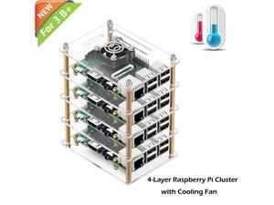 WERLEO Raspberry Pi Cluster Case Raspberry Pi Case with Cooling Fan and Raspberry Pi Heatsink for Raspberry Pi 3 Model B+ Pi 3 B Pi 2 B Pi B+ - 4-Layers WERLEO Raspberry Pi Cluster Case Raspberry Pi Case with Cooling Fan and Raspberry Pi Heatsink for Raspberry Pi 3 Model B+ Pi 3 B Pi 2 B Pi B+ - 4-Layers