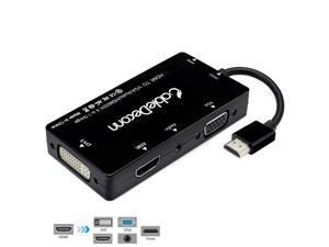 Black YIWENTEC VGA Male to VGA HDMI Female 2IN1 Adapter Converter for Desktop Laptop VGA Graphics Card with Micro USB Power Cable and Audio 3.5mm 