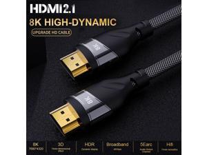 CableDeconn 8K HDMI 2.1 Copper Cord Real UHD HDR 8K 48Gbps,8K@60Hz 4K@120Hz Support HDCP 3D HDMI Cable for PS4 SetTop Box HDTVs Projectors (1m 3.3ft, HDMI Copper Cord 8K)