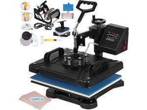 VEVOR 5 in 1 12x15 Inch Heat Press Heat Press Machine Hat Heat Press Machine with 100 Sheets Heat Transfer Paper Heat Press Machine for T-Shirts Hat Plate Mug Pattern Printing VEVOR 5 in 1 12x15 Inch Heat Press Heat Press Machine Hat Heat Press Machine with 100 Sheets Heat Transfer Paper Heat Press Machine for T-Shirts Hat Plate Mug Pattern Printing