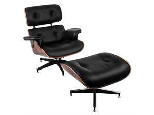 VEVOR Lounge Chair and Ottoman Mid Century Modern Classic Design Replica Style Lounge Chair Walnut Veneer Molded Plywood Frame PU Leather Lounge Recliner Chair with Foot Stool Ottoman VEVOR Lounge Chair and Ottoman Mid Century Modern Classic Design Replica Style Lounge Chair Walnut Veneer Molded Plywood Frame PU Leather Lounge Recliner Chair with Foot Stool Ottoman