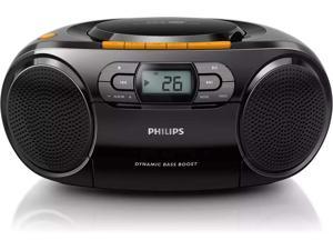 Philips Stereo CD Cassette Player, Portable Boombox, USB, FM, MP3, Tape, AZ328