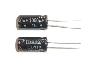 Radial Electrolytic Capacitor, 1000uF, 16V, 105 C (Pack of 5) Radial Electrolytic Capacitor, 1000uF, 16V, 105 C (Pack of 5)