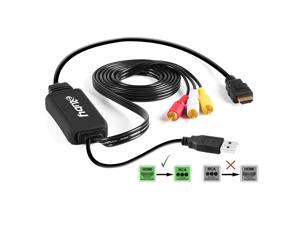 HDMI to RCA Cable - Hassle Free - Converts Digital HDMI signal to Analog RCA/AV - Works w/ TV/HDTV/XBOX 360/PC/DVD & More - All-In-One Converter Cable Saves You Money - HDMI to AV Converter HDMI to RCA Cable - Hassle Free - Converts Digital HDMI signal to Analog RCA/AV - Works w/ TV/HDTV/XBOX 360/PC/DVD & More - All-In-One Converter Cable Saves You Money - HDMI to AV Converter