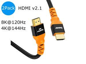 2Pack iXever 8K 4K HDMI 2.1 Cable 6 Ft Ultra Hi Speed 48Gbps HDR Enhanced Audio Return (eARC) & Dolby Atmos Support 8K 120Hz (6 Feet) 2Pack iXever 8K 4K HDMI 2.1 Cable 6 Ft Ultra Hi Speed 48Gbps HDR Enhanced Audio Return (eARC) & Dolby Atmos Support 8K 120Hz (6 Feet)