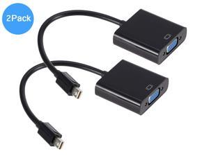 2Pack Mini DisplayPort to VGA Adapter, iXever Mini DP to VGA Male to Female Adapter, Compatible with Windows 7/8 / 8.1/10 for Computer, Desktop, Laptop, PC, Monitor, Projector, HDTV
