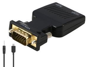 VGA to HDMI Adapter Converter with Audio, Full HD 1080P VGA Male to HDMI Female for Older Computer Laptop with VGA output to TV, Monitor or Projector with HDMI input