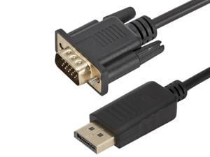 Displayport to VGA Adapter Cable 6FT 1080P, iXever DP DisplayPort to VGA 6 Feet Cable Male to Male Gold-Plated, From Desktop or Laptop to Monitor or Projector with VGA Port