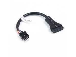 Cablecc USB 3.0 20pin Motherboard Housing Male to USB 2.0 9Pin Header Device Female Cable