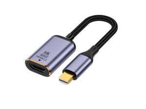 CABLEDECONN DisplayPort 1.4 to HDMI 2.1 Ultra HD 8K Male to Female Cable  0.25m Converter 8K@60Hz 4K@120Hz Directional Compatible with DisplayPort PC