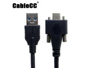 Cablecc USB 3.1 Type-C Dual Screw Locking to Standard USB3.0 Data Cable 1.2m Panel Mount Type Cablecc USB 3.1 Type-C Dual Screw Locking to Standard USB3.0 Data Cable 1.2m Panel Mount Type