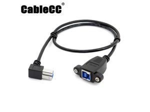 Cablecc USB 3.0 Back Panel Mount B Type Female To Right Angled 90 Degree B Type Male Extension cable 0.5m