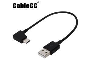 Cablecc 20cm Right Angled Type C USB-C to USB 2.0 Cable 90 Degree Connector for Tablet  & Mobile Phone