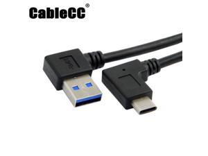 Cablecc Reversible USB 3.1 USB-C Angled to 90 Degree Right Angled USB 3.0 Cable for Macbook & Tablet & Mobile Phone UC-349-RI