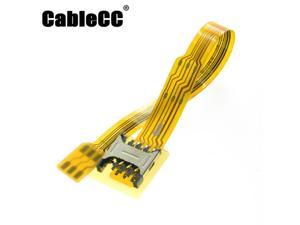 Cablecc Micro SIM Card to Nano SIM Kit Male to Female Extension Soft Flat FPC Cable Extender 10cm