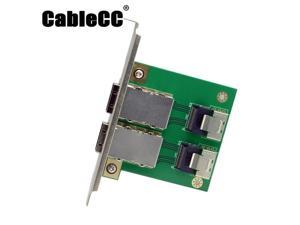 Cablecc  Dual Ports Mini SAS SFF-8088 To SAS 36Pin SFF-8087 PCBA Female Adapter With PCI Bracket