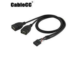 Cablecc 10 Pin Motherboard Female Header to Dual USB 2.0 Female Adapter Cable 50cm Cablecc 10 Pin Motherboard Female Header to Dual USB 2.0 Female Adapter Cable 50cm