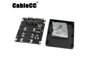 Cablecc  Mini PCI-E mSATA SSD to 2.5" SATA Hard Disk Enclosure Case Converter Adapter for Intel Samsung Asus Black