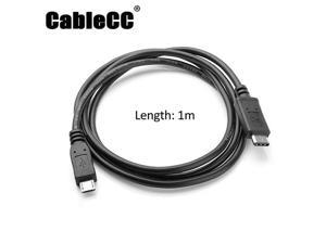 Cablecc Reversible Design USB 3.0 3.1 Type C Male Connector to Micro USB 2.0 Male Data Cable for Nokia N1 Tablet &Mobile Phone UC-203-BK-1.0M