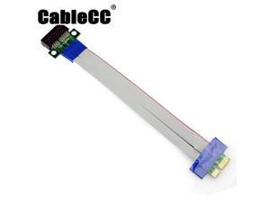 Cablecc PCI-E Express 1X Slot Riser Card Extender Extension Ribbon Flex Relocate Cable 20cm