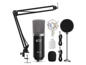 TONOR XLR Condenser Microphone Kit with XLR to XLR Cable/3.5mm to XLR/Adjustable Mic Suspension Scissor Arm/Shock Mount/USB Audio Adapter for Professional Studio/Home Recording, Podcasting, Black TONOR XLR Condenser Microphone Kit with XLR to XLR Cable/3.5mm to XLR/Adjustable Mic Suspension Scissor Arm/Shock Mount/USB Audio Adapter for Professional Studio/Home Recording, Podcasting, Black