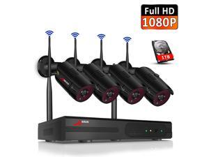ANARN 8CH 1080P Wireless Security Cameras System With 1TB Hard Drive,H.265+ 8 Channel 1080P NVR and 4PCS 1080P 2.0MP Weatherproof Home Video Surveillance Cameras with Night Vision,Motion Detection ANARN 8CH 1080P Wireless Security Cameras System With 1TB Hard Drive,H.265+ 8 Channel 1080P NVR and 4PCS 1080P 2.0MP Weatherproof Home Video Surveillance Cameras with Night Vision,Motion Detection