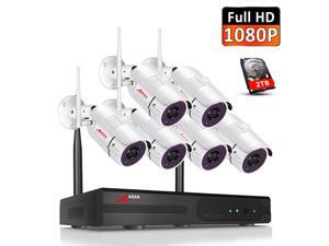 1080P Wireless Security Camera System,ANARN 8CH Wireless NVR System with 6pcs 1080P HD Security Camera and 2TB Hard Drive Pre-Installed,P2P Wireless Security System for Indoor and Outdoor Use 1080P Wireless Security Camera System,ANARN 8CH Wireless NVR System with 6pcs 1080P HD Security Camera and 2TB Hard Drive Pre-Installed,P2P Wireless Security System for Indoor and Outdoor Use