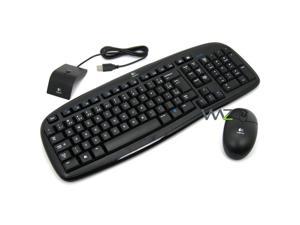 Keyboard and Mouse  USB  Logitech Cordless Desktop EX 100  Black  920000884