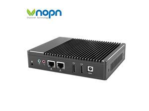 Vnopn Mini PC K10, Intel Celeron N3160 1.6G-2.24 GHz Fanless Personal Desktop Computer, Barebone System, Intel HD Graphics, Dual HDMI Dual RJ45 LAN, WiFi, Support Linux Windows 7/8/10