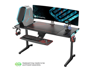 Eureka Ergonomic® Gaming Computer Desk 55" Home Office Gaming PC Tables New Polygon Legs Design with RGB LED Lights, COLONEL SERIES GIP-55B, Black Eureka Ergonomic® Gaming Computer Desk 55" Home Office Gaming PC Tables New Polygon Legs Design with RGB LED Lights, COLONEL SERIES GIP-55B, Black