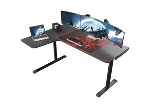 Eureka Ergonomic Gaming Desk, L Shaped Large Space Home Office Computer Desk with Free Mousepad- Black, 60"