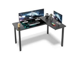 EUREKA ERGONOMIC L Shaped Desk, 60 inch Large Gaming Computer Desk with Free Mouse Pad, Multi-Functional Study Writing Corner Desk for Home Office Laptop Computer Table, Black
