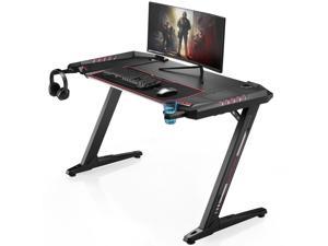 EUREKA ERGONOMIC Z2  RGB Gaming Desk 50.6'' Z Shaped Office PC Computer Gaming Table with Retractable Cup Holder Headset Hook