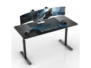 EUREKA ERGONOMIC Gaming Desk, 60 Inch Height Adjutable I Shaped Gaming Computer Desk with Free Mouse Pad, Gamer Workstation PC Gaming Table Home Office Desk for Gaming Working, Black