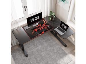 EUREKA ERGONOMIC L Shaped Gaming Desk, 60 Inch Corner Gaming Desk, Large Computer Desk, PC Gaming Desk with Mouse Pad and Cable Management for Gift,Space Saving, Easy to Assemble, Black Right