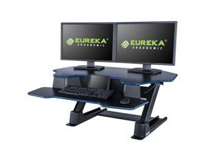 Eureka Ergonomic® Height Adjustable 46 Inch Sit to Stand Desk Converter & Riser, Black Eureka Ergonomic® Height Adjustable 46 Inch Sit to Stand Desk Converter & Riser, Black