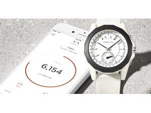 armani exchange connected black ip stainless steel hybrid smartwatch