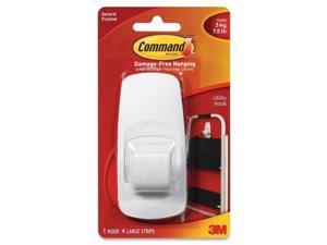 Command Jumbo Hook with Adhesive 7.50 lb 3.40 kg Capacity White Command Jumbo Hook with Adhesive 7.50 lb 3.40 kg Capacity White
